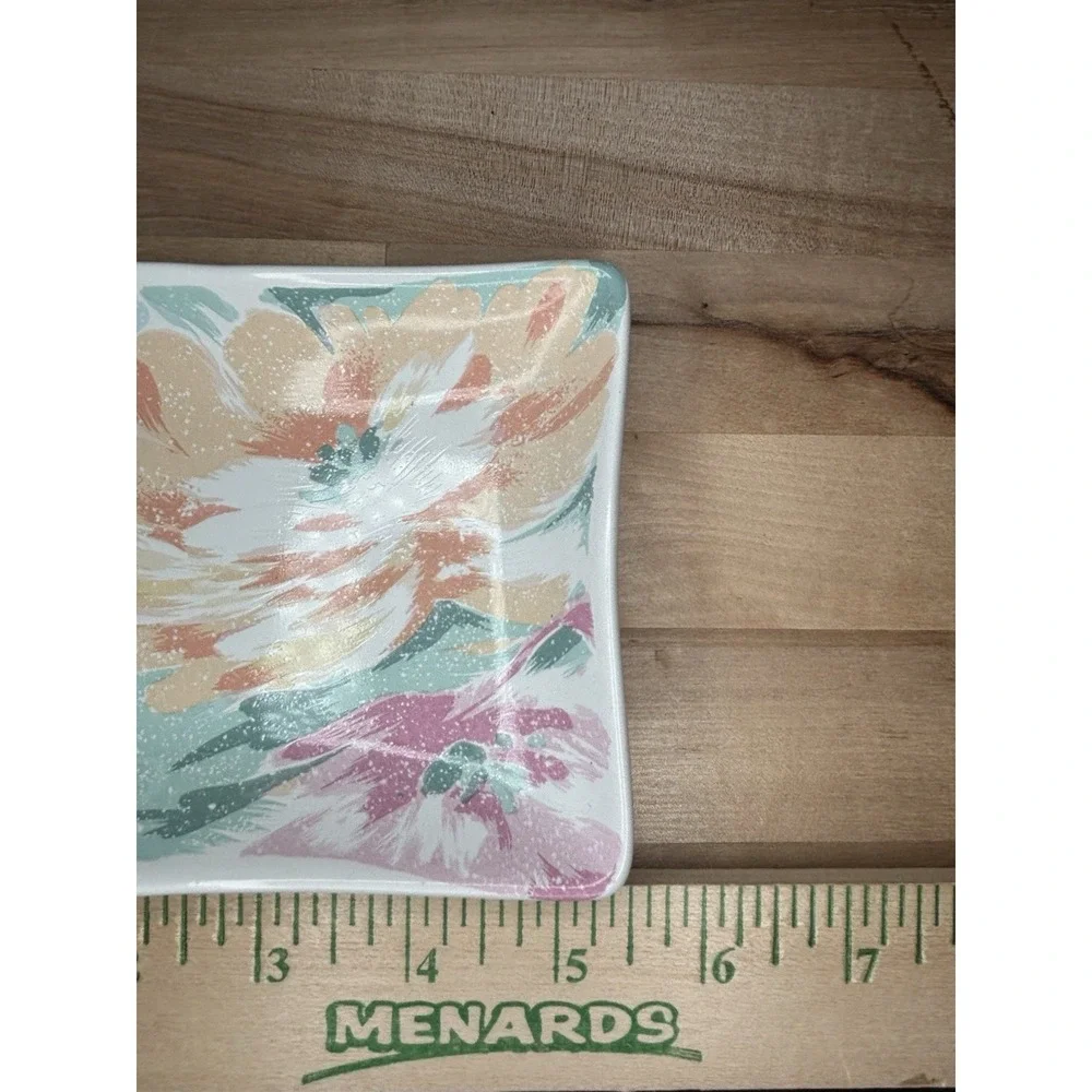 VTG EXCELL HOME FASHIONS Floral Rectangular Ceramic Soap Dish‎ 5.5